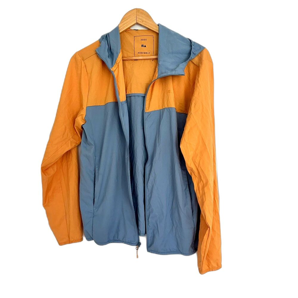 Free Assembly Blue Orange Ultralight Packable Water Resistant Jacket S